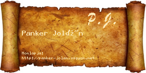 Panker Jolán névjegykártya